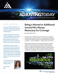Being a Named or Additional Insured